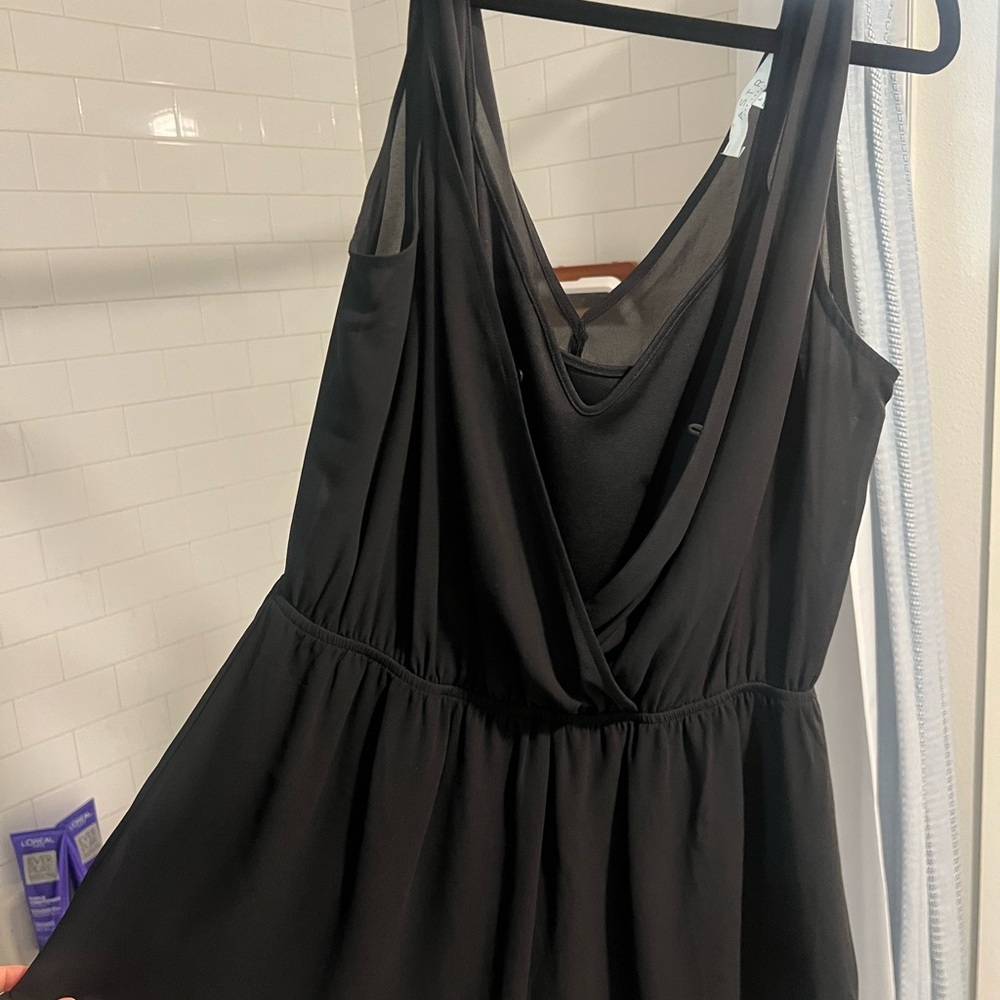 Astr Black Sheer Panel Dress